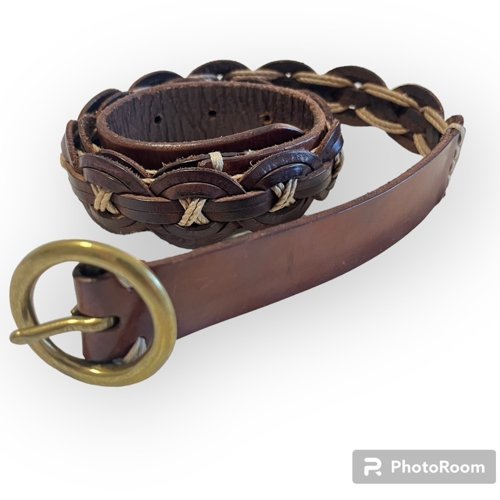GAP brown braided leather belt size small